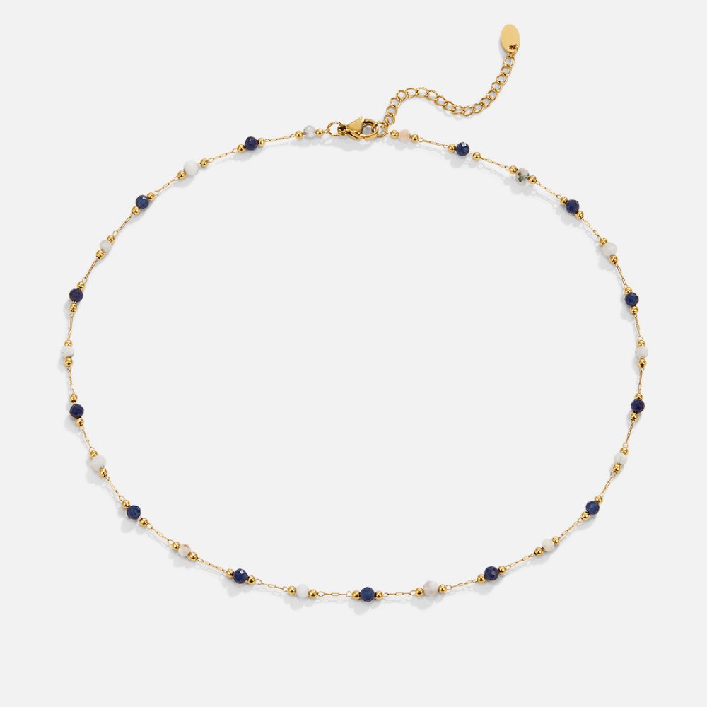Collar de cuentas de piedra de medianoche de Lulu