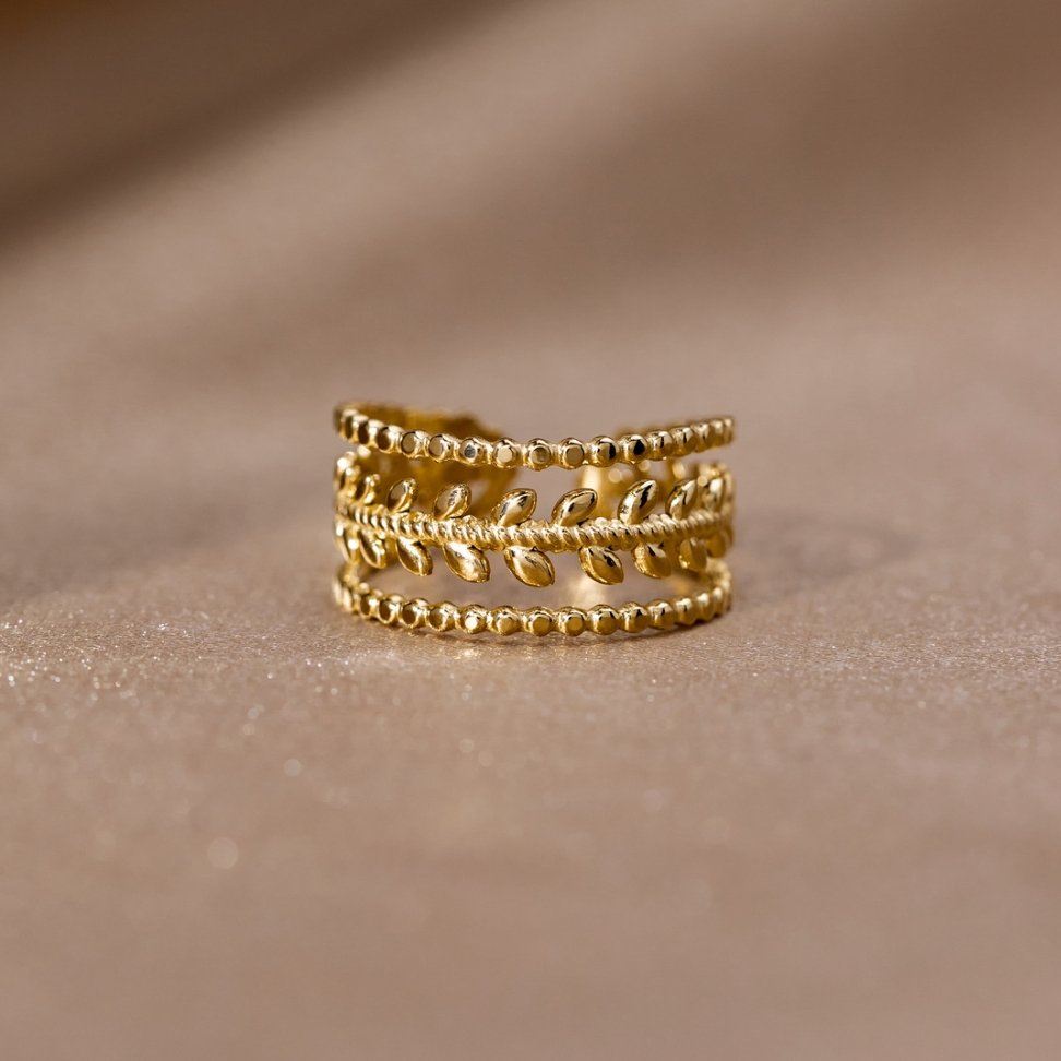 Anillo Marissa con hoja de oro en capas