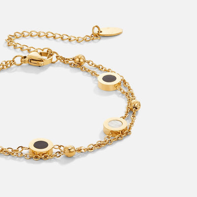 Pulsera de ónix y piedra blanca