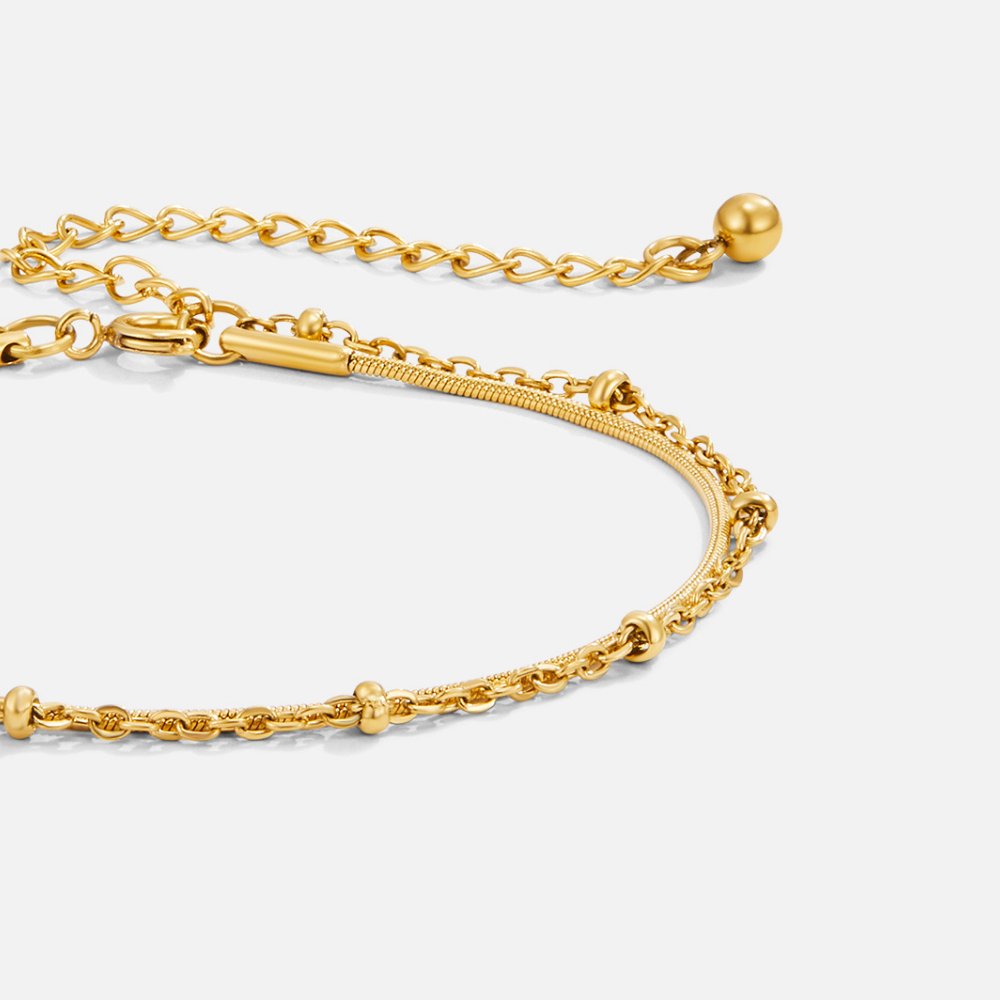 Pulsera Pia de oro en capas