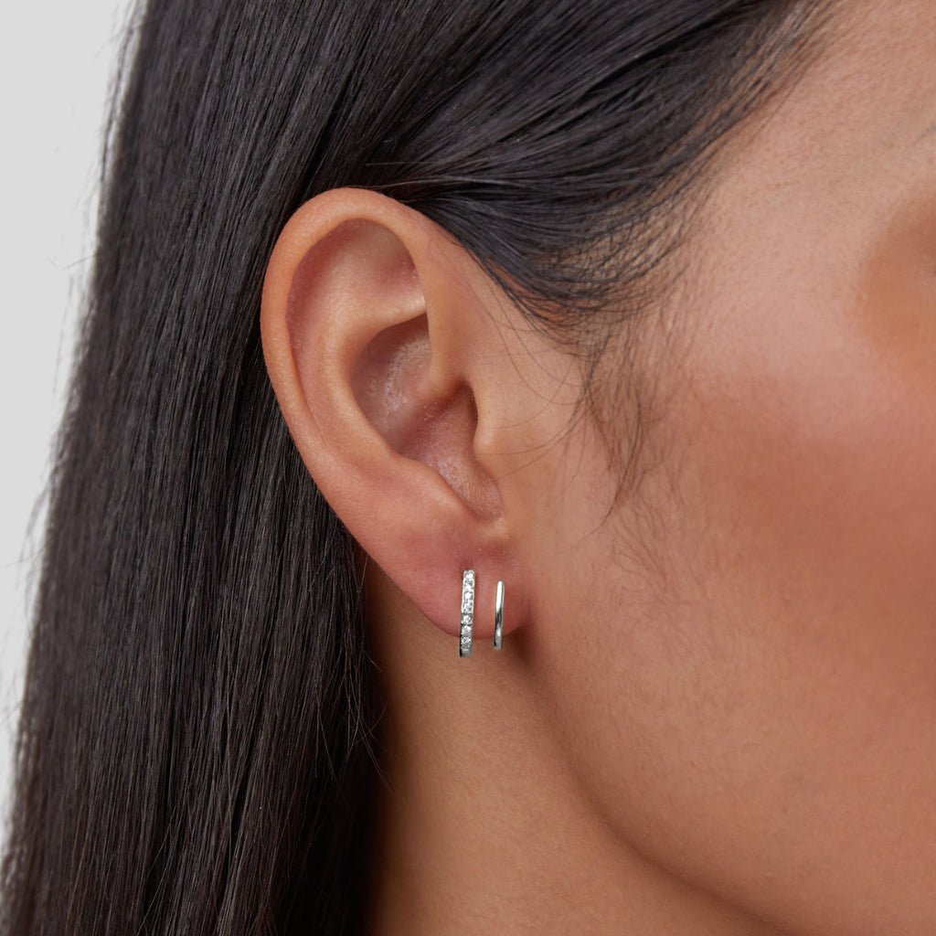 Pendientes de garra de plata y cristal