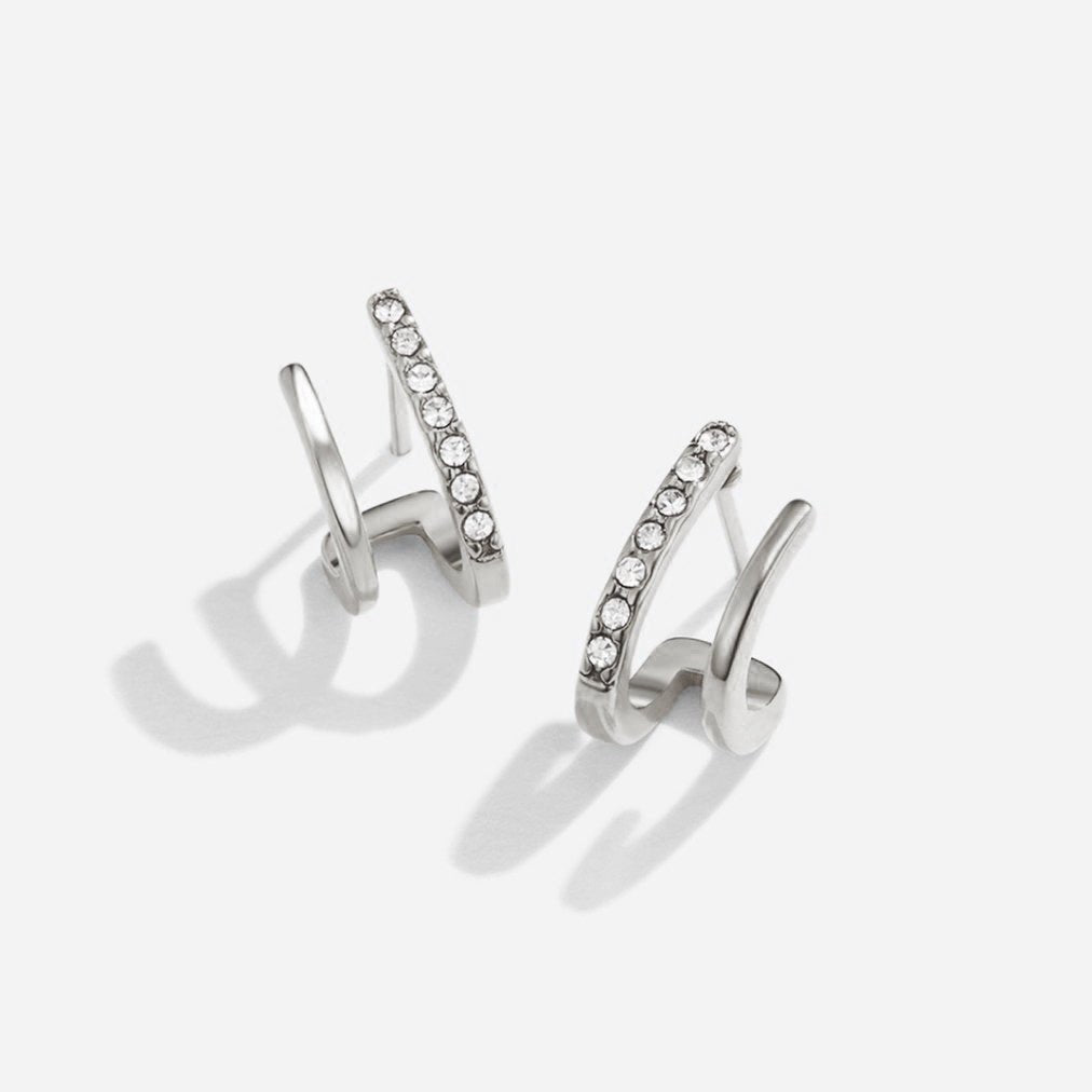 Pendientes de garra de plata y cristal