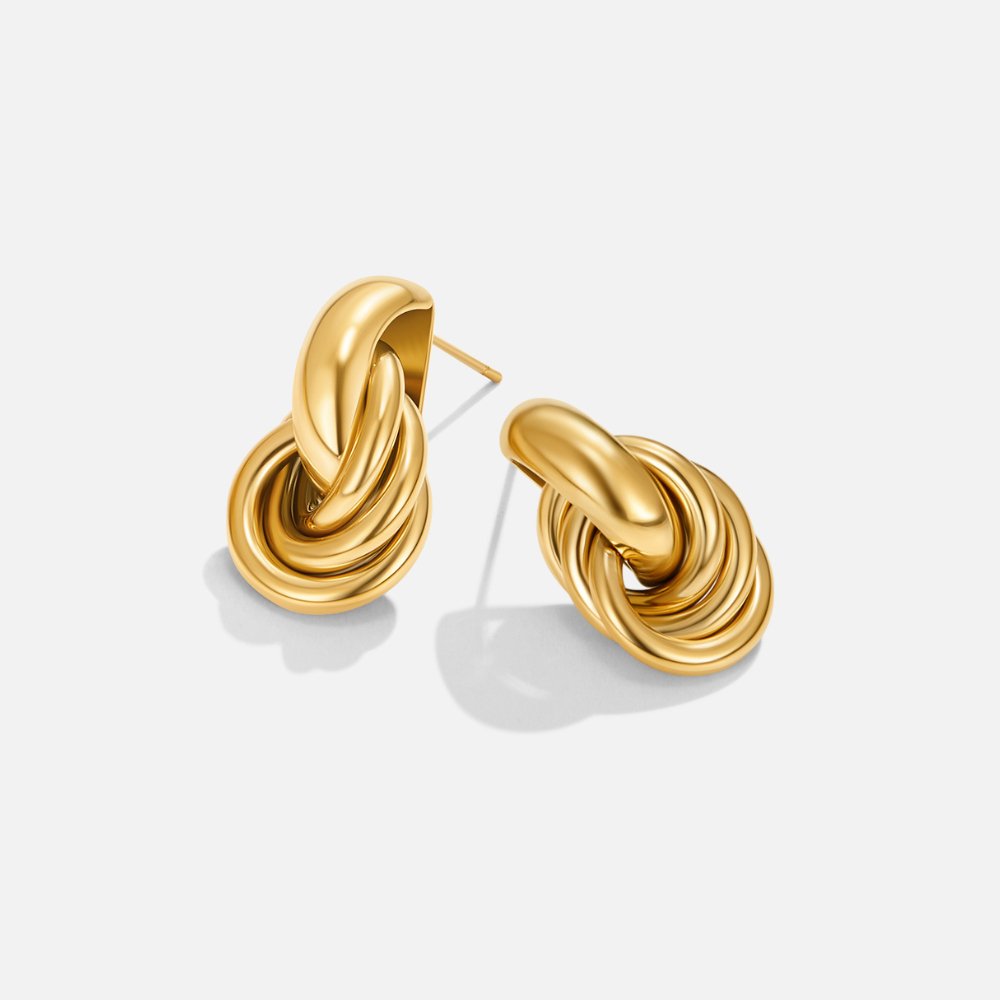 Pendientes de aro trenzados de oro Sofía