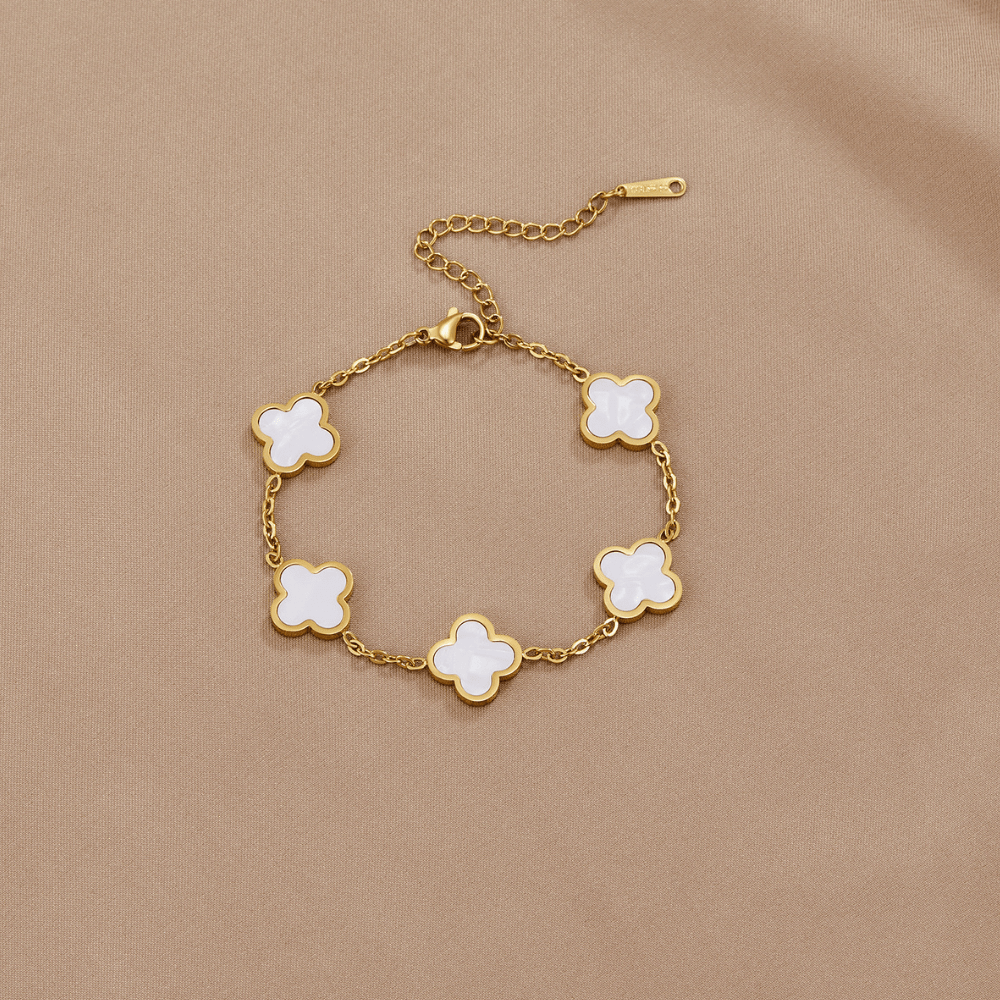Pulsera de trébol blanco