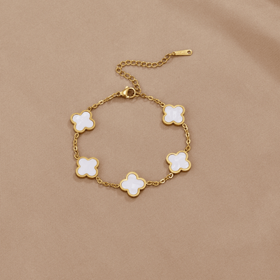 Pulsera de trébol blanco