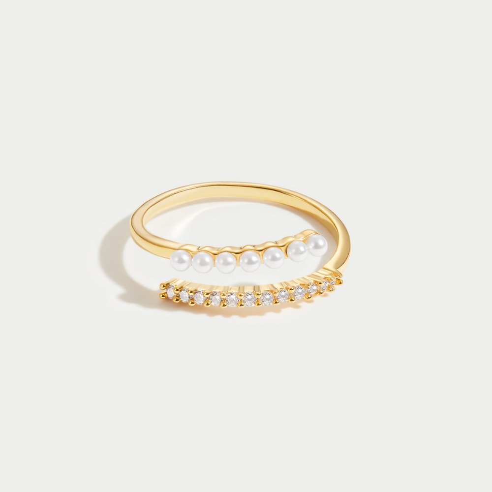 Anillo "Wrap Me" con perlas y cristales