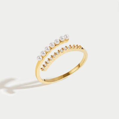 Anillo "Wrap Me" con perlas y cristales